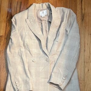 House of Harlow 1960 Beige Checkered Blazer